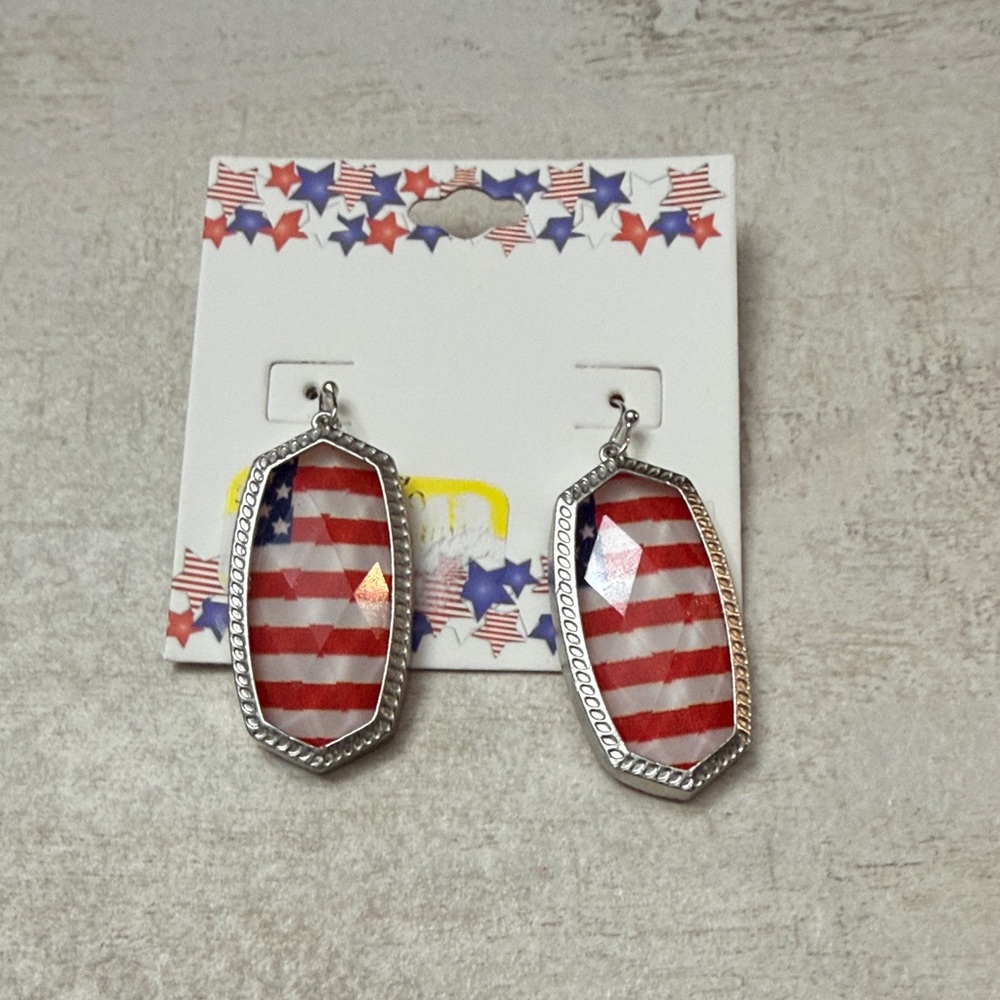 Patriotic Red and Silver Earrings